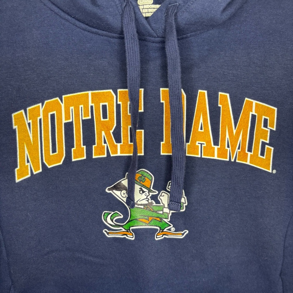 Fanatics Notre Dame Navy Women’s Ladies Large Sweatshirt Hoodie - Picture 3 of 6